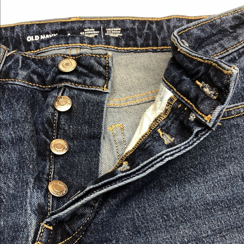 Old Navy Men's Deep Blue Button-Fly Jeans